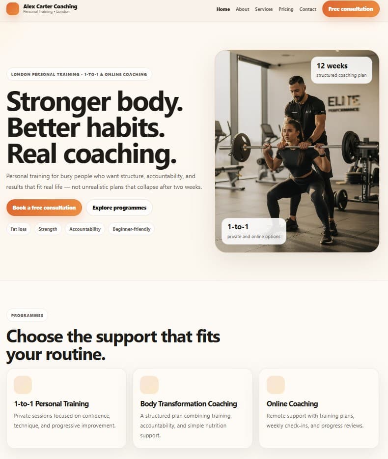 Personal Trainer Demo